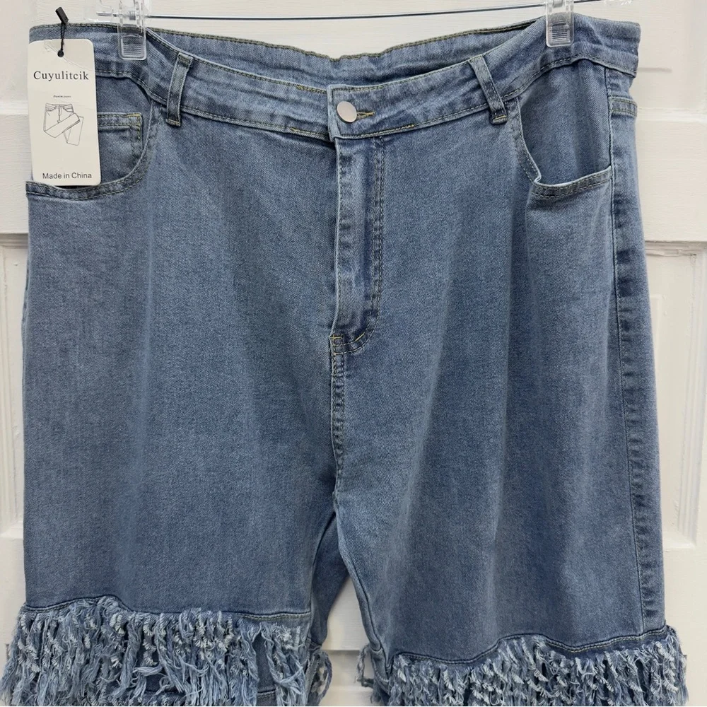 Cuyulitcik Fringe Statement Jeans Women’s 4XL - Picture 3 of 11